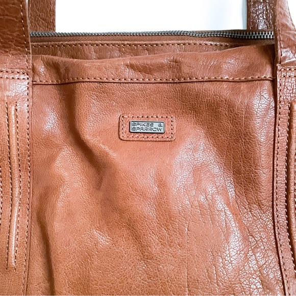 Spikes & Sparrow Large Brown Leather Tote - Picture 3 of 7